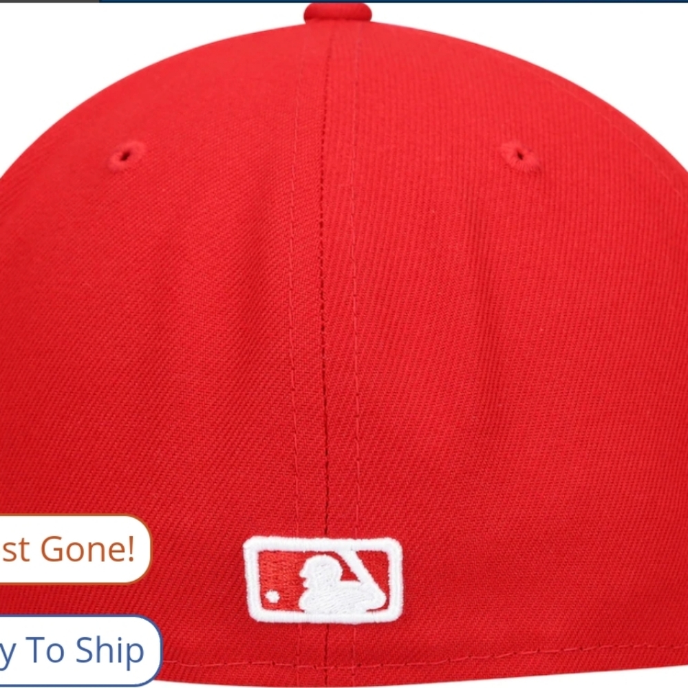 NY red Lids cap, size 7 1/4, 58 cm, Red cap